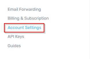 Account Settings location